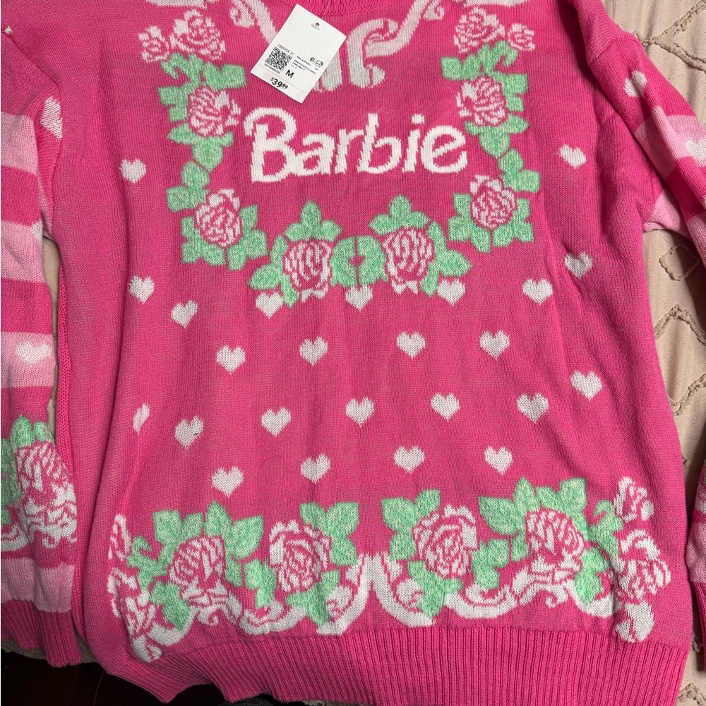 Forever 21 Barbie Pink Floral Women's Sweater